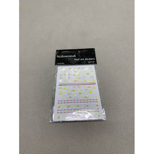 hcduwoeuk Smilies Nail Art Stickers – Fun and Colorful Designs for DIY Nail Decorations